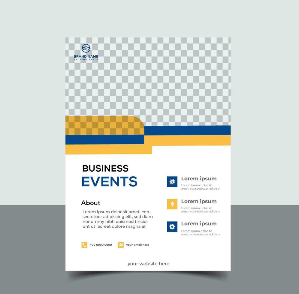 orange and blue business flyer template vector