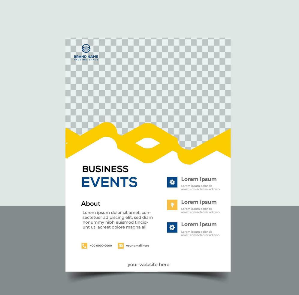 orange and blue business flyer template vector