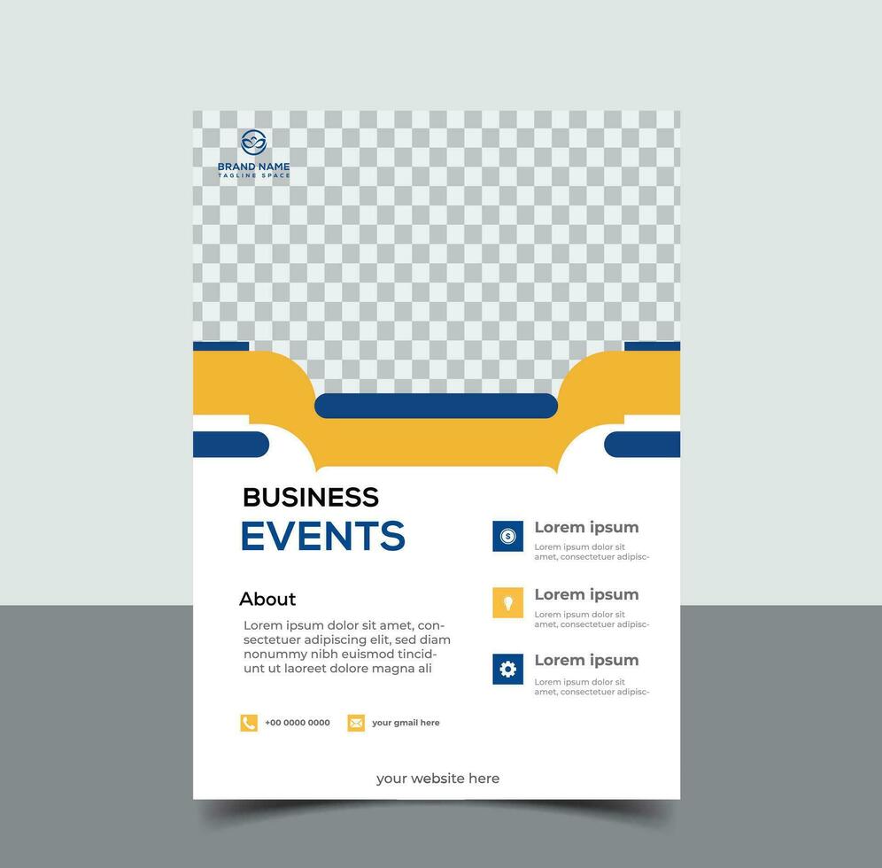 orange and blue business flyer template vector