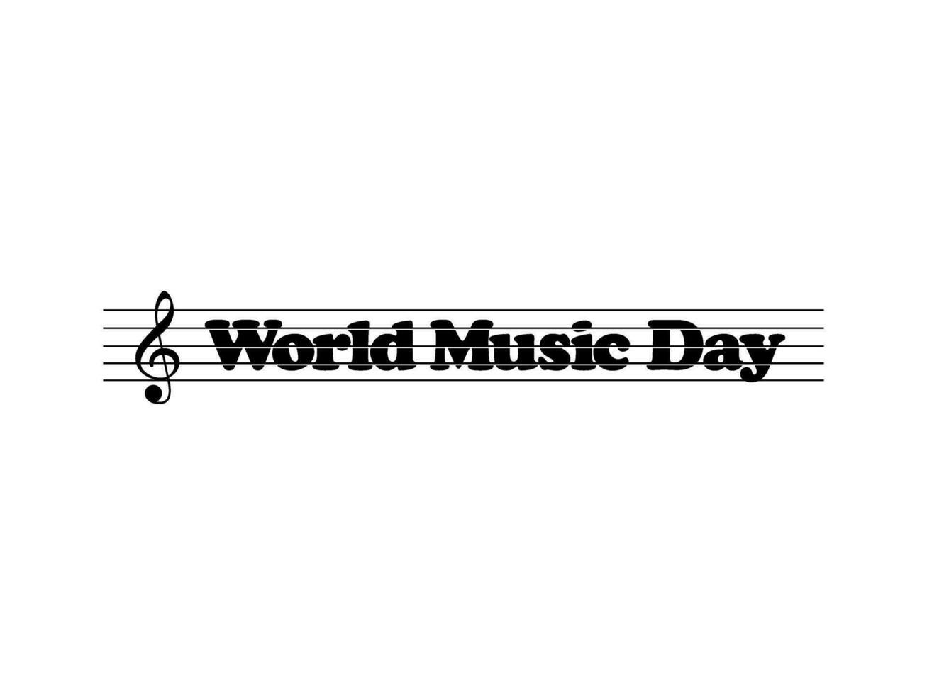 WORLD MUSIC DAY Text Illustration, for Logo Type, Website, Art Illustration, Poster, Banner or Graphic Design Element. Vector Illustration