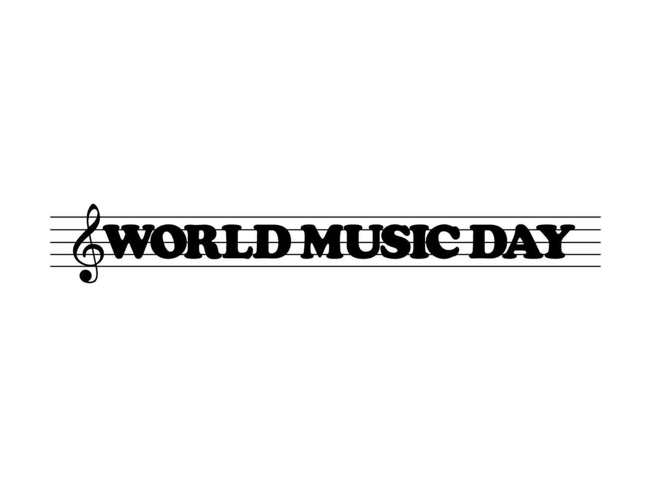 WORLD MUSIC DAY Text Illustration, for Logo Type, Website, Art Illustration, Poster, Banner or Graphic Design Element. Vector Illustration