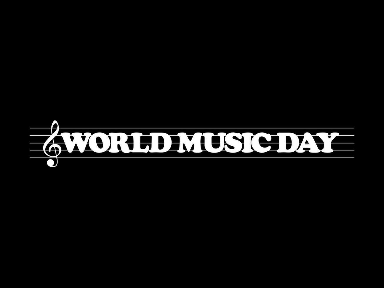 WORLD MUSIC DAY Text Illustration, for Logo Type, Website, Art Illustration, Poster, Banner or Graphic Design Element. Vector Illustration