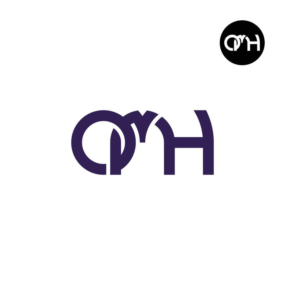 Letter OMH Monogram Logo Design vector