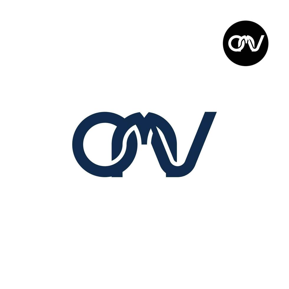 letra omv monograma logo diseño vector