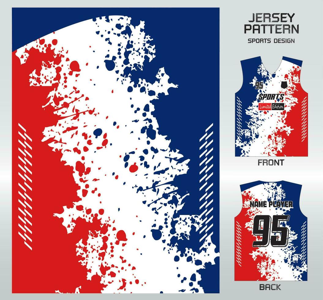 Pattern vector sports shirt background image.Salad red blue pattern design, illustration, textile background for sports t-shirt, football jersey shirt