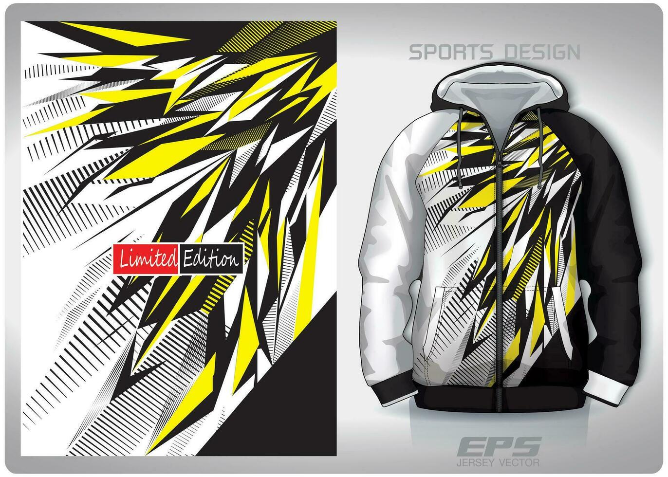 Vector sports shirt background image.black and yellow broken glass pattern design, illustration, textile background for sports long sleeve hoodie, jersey hoodie