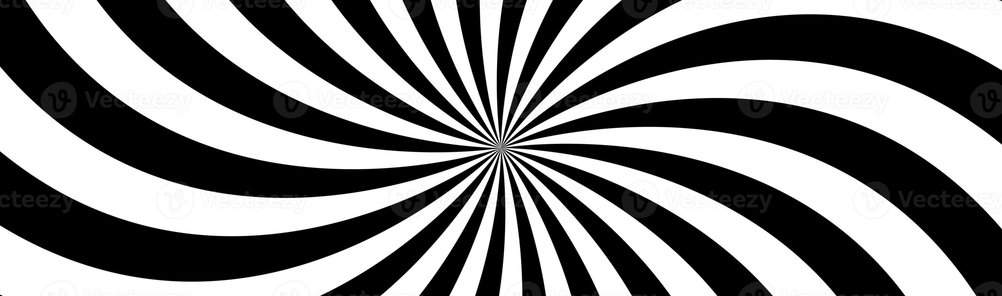 Black and white spiral header. Swirling radial pattern. Abstract vector illustration banner photo