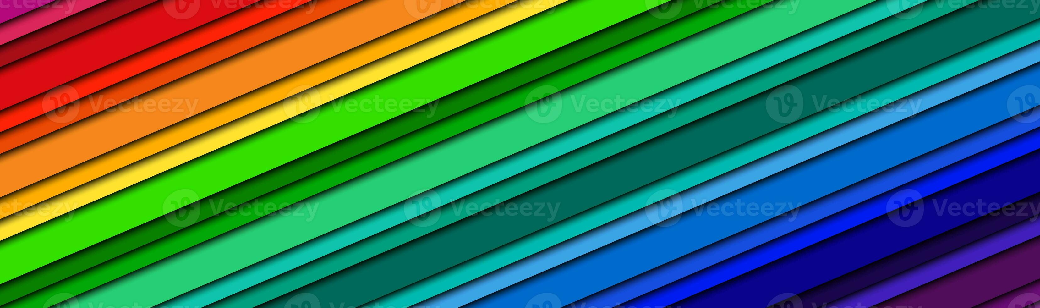Abstract header with rainbow colors. Oblique lines banner. Colorful vector background photo