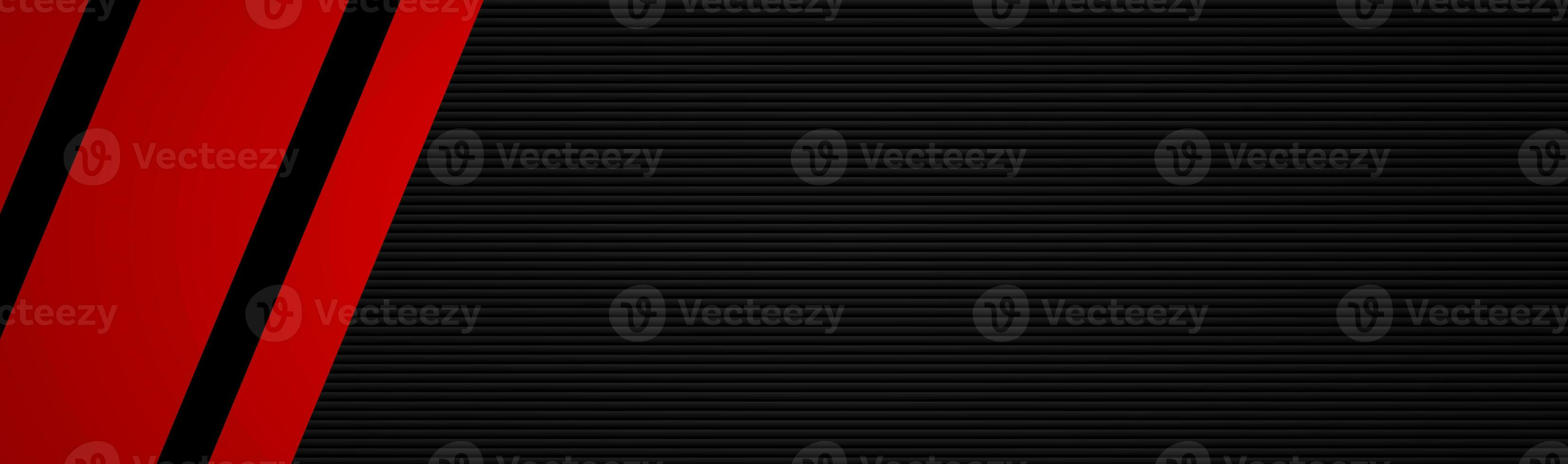 Black and red abstract vector header with place for your text. Business template banner photo