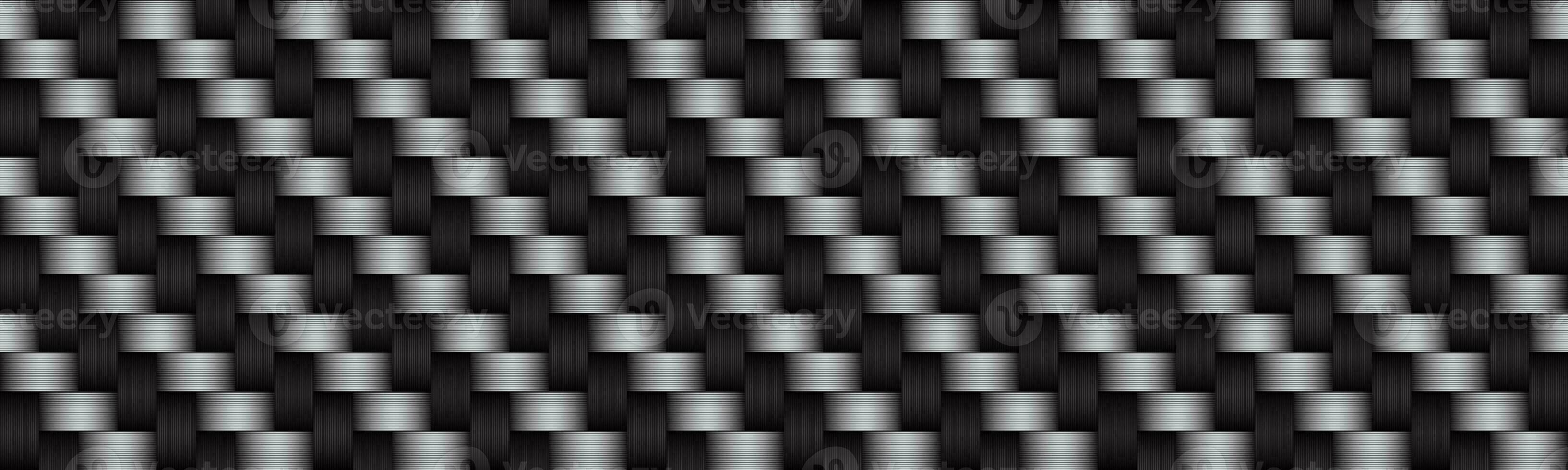 Carbon black and grey abstract header. Modern metallic stainless steel look banner. Seamless pattern background. Vector illustration photo