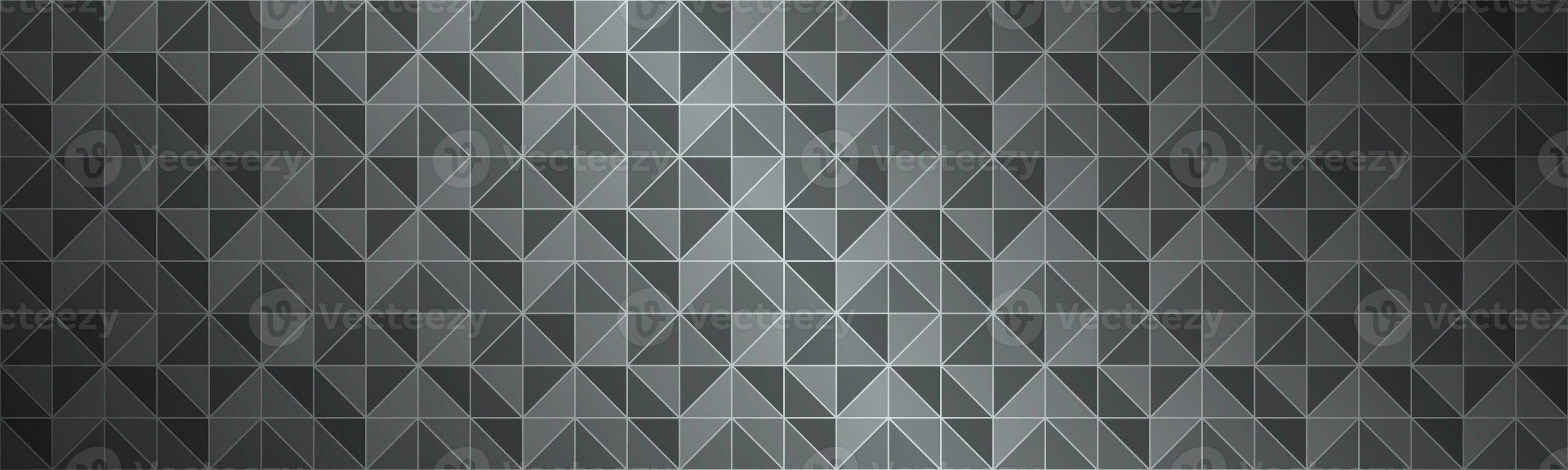 Abstract black and grey header composed of triangles with different transparency. Modern vector banner. Metallic look background photo