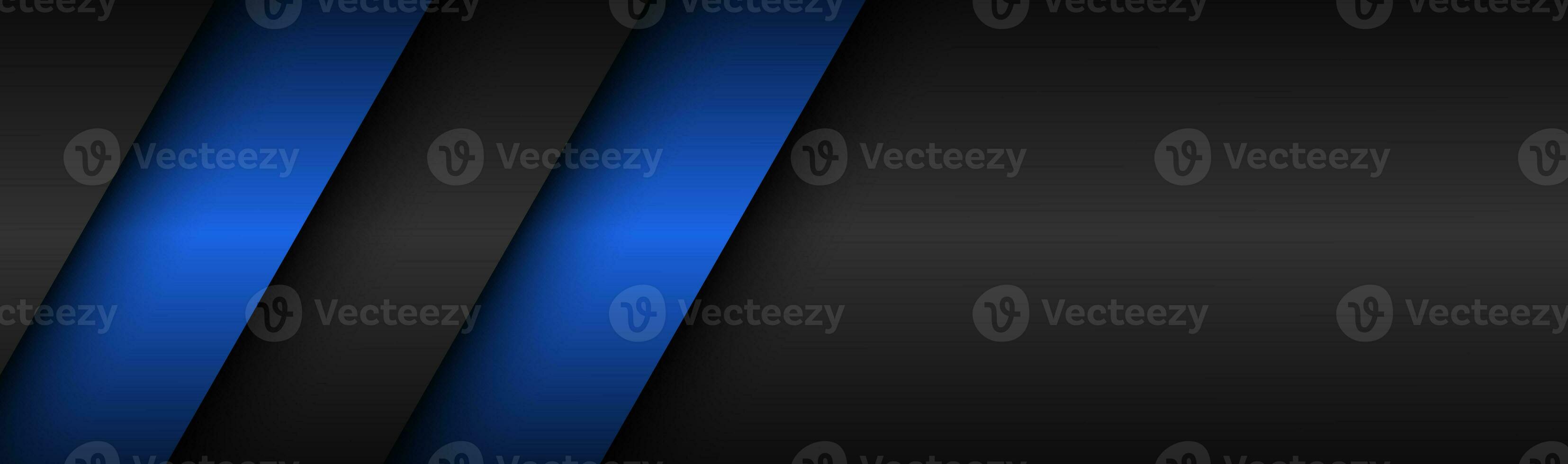 Abstract black and blue modern material header. Technology banner. Vector abstract widescreen background photo