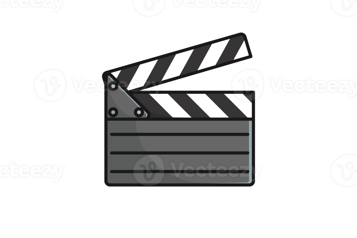 Clapper Board Film illustration. Movie cinema object icon concept. Movie logo. Movie icon. Video logo design. Clapper logo design. png