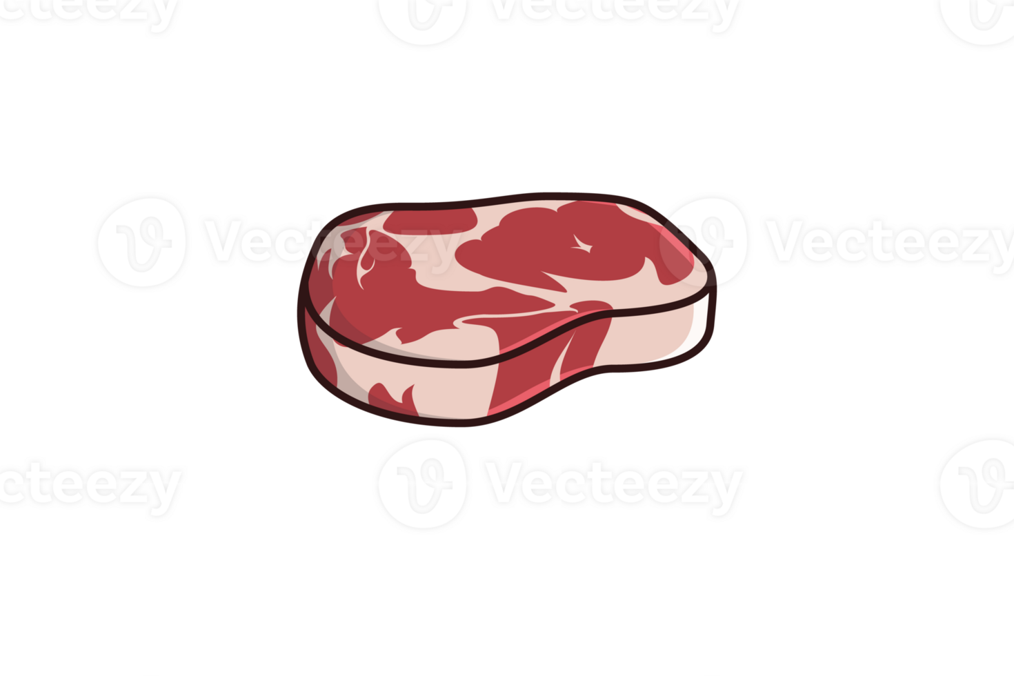 Barbecue Grill Steak Raw Meat illustration. Food object icon concept. Slice of steak, fresh meat. Uncooked pork chop design. png