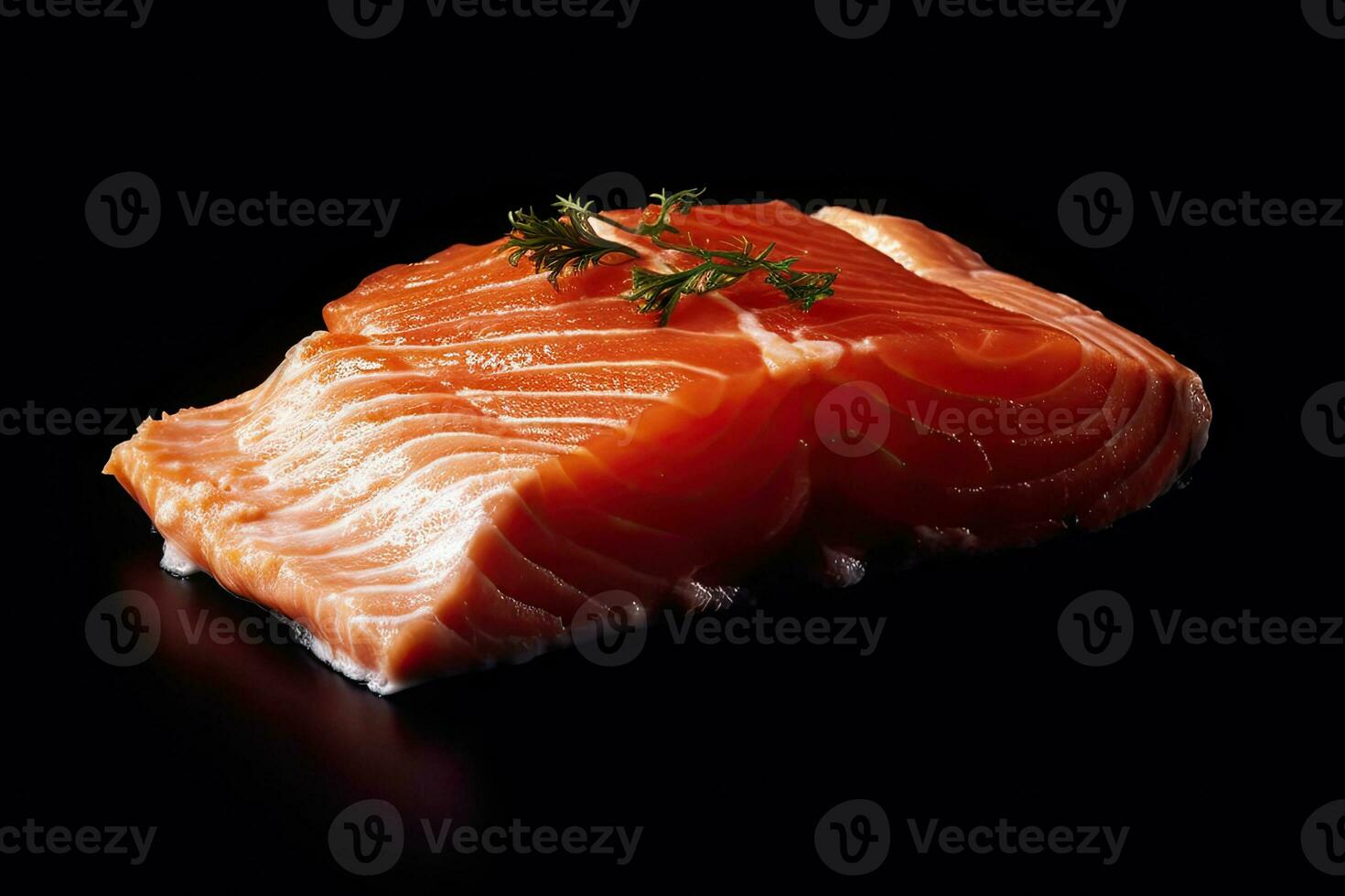 Raw salmon Steak bonefire Generative AI photo