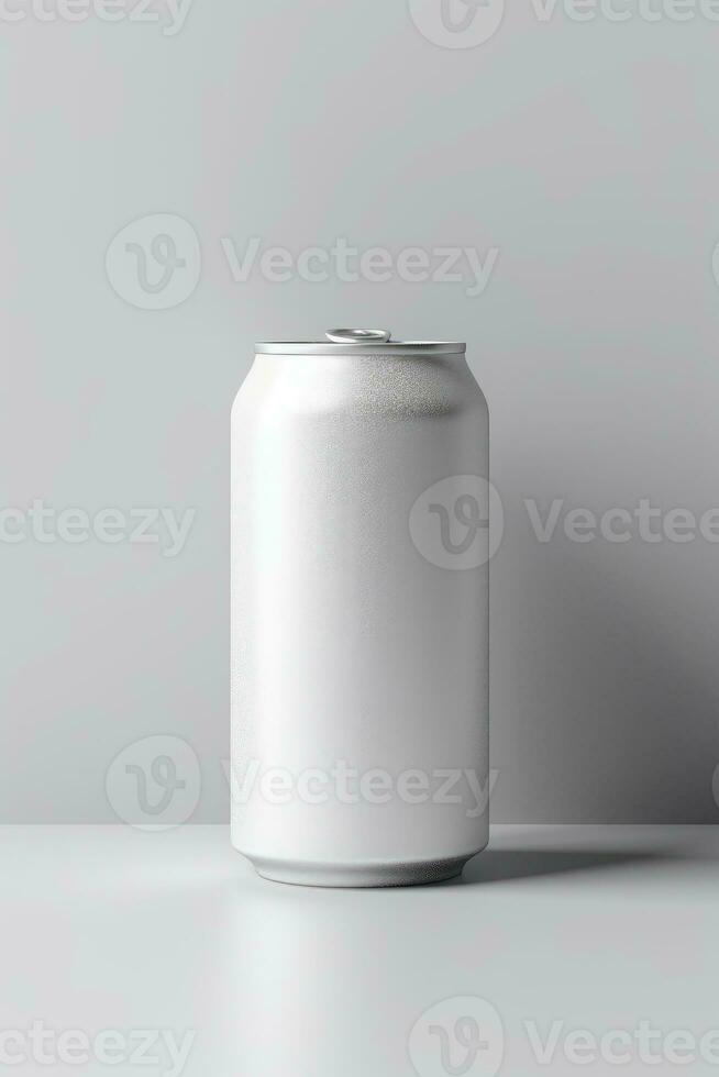 Soda Can Mockup White with shades white background, AI Generated photo