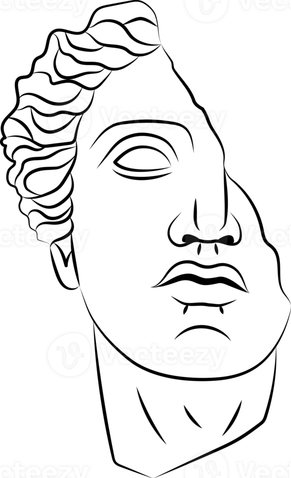 mitología mármol cabeza hoja flor línea Arte png