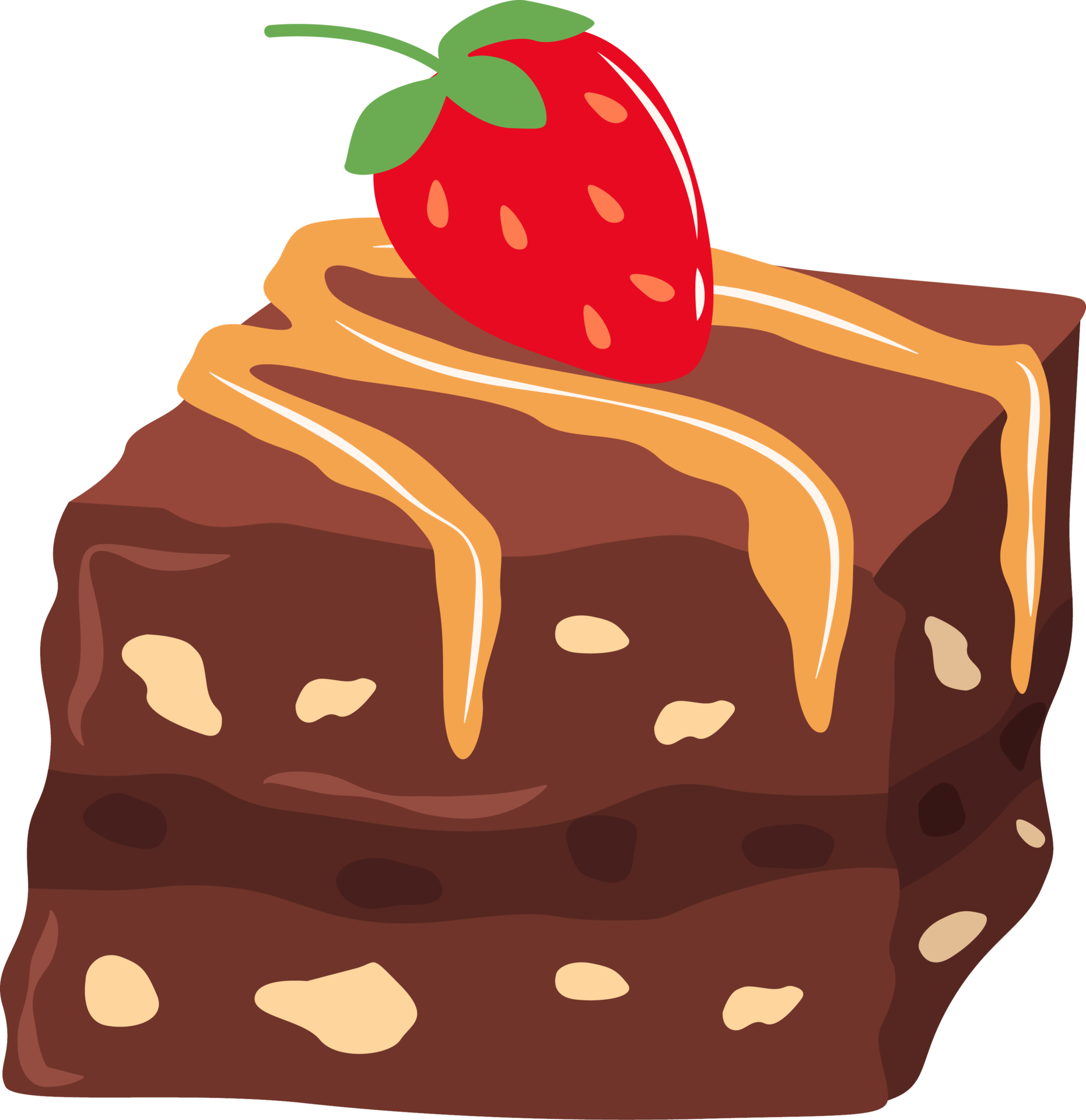 Chocolate Brownies Sweet Dessert Fresh Cartoon Sticker 28347675 PNG