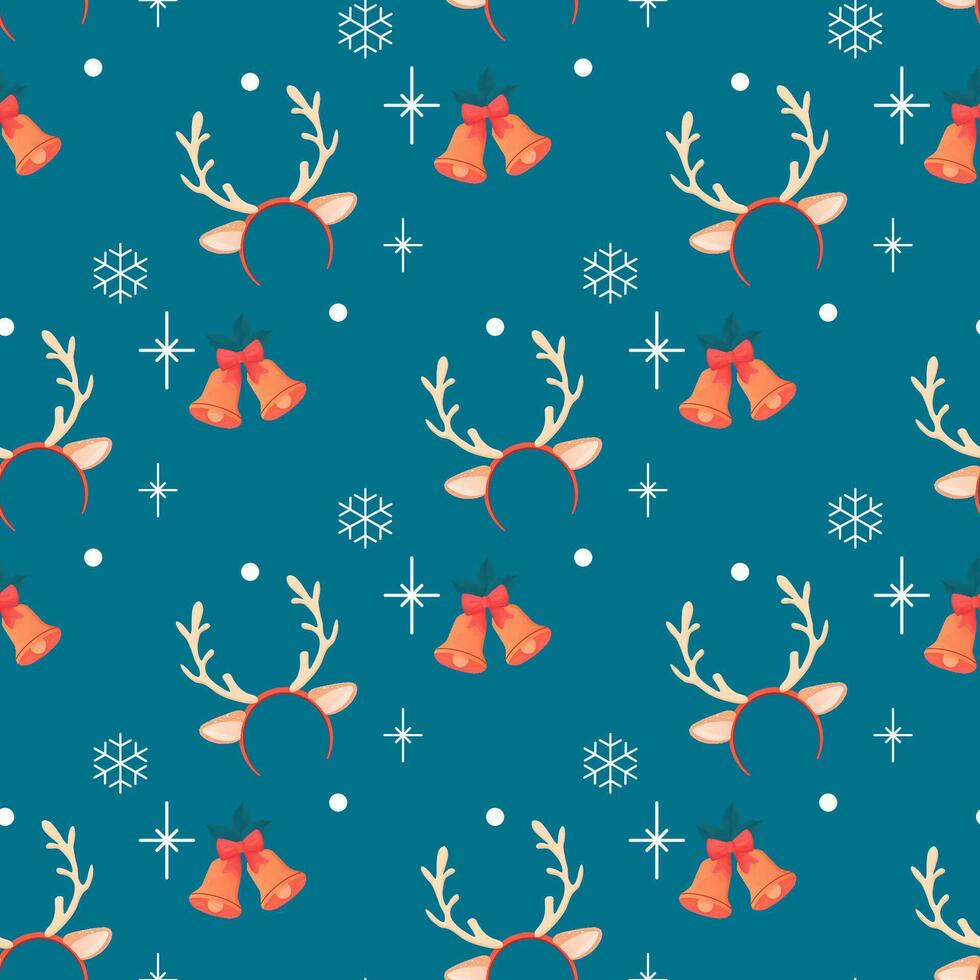 Seamless pattern cosy with winter accessories, jumper, hat, scarf, mugs. vector