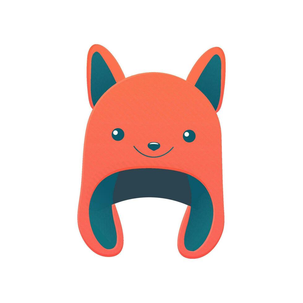 winter hat earflap in the form of a fox vector