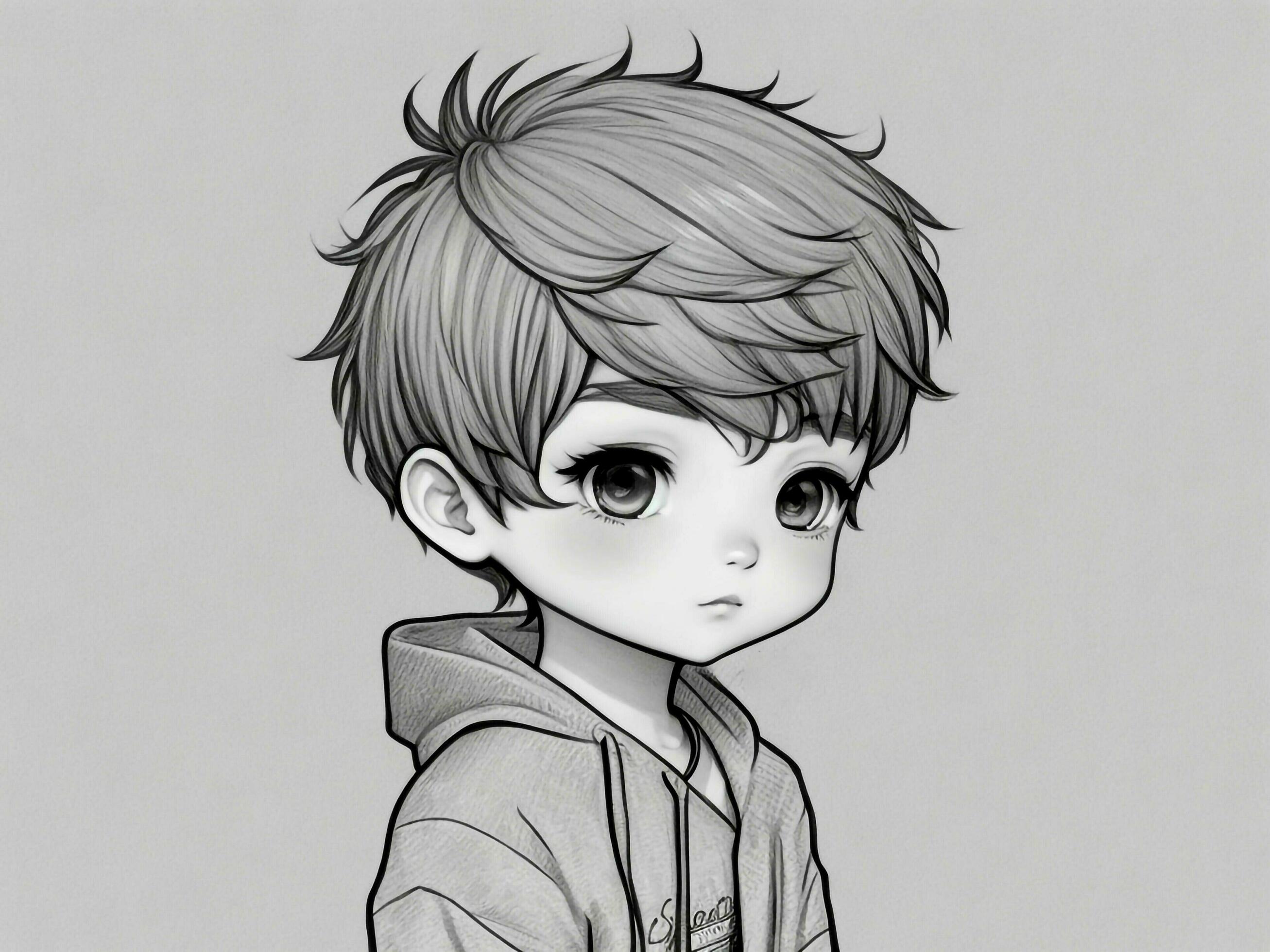 3d vector cute boy line art illustration 28348155 Stock Photo at Vecteezy