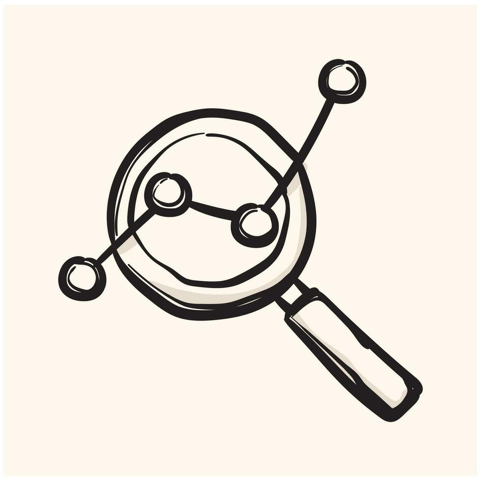 Doodle line art modern research. high quality doodles. Research icon in line art style vector