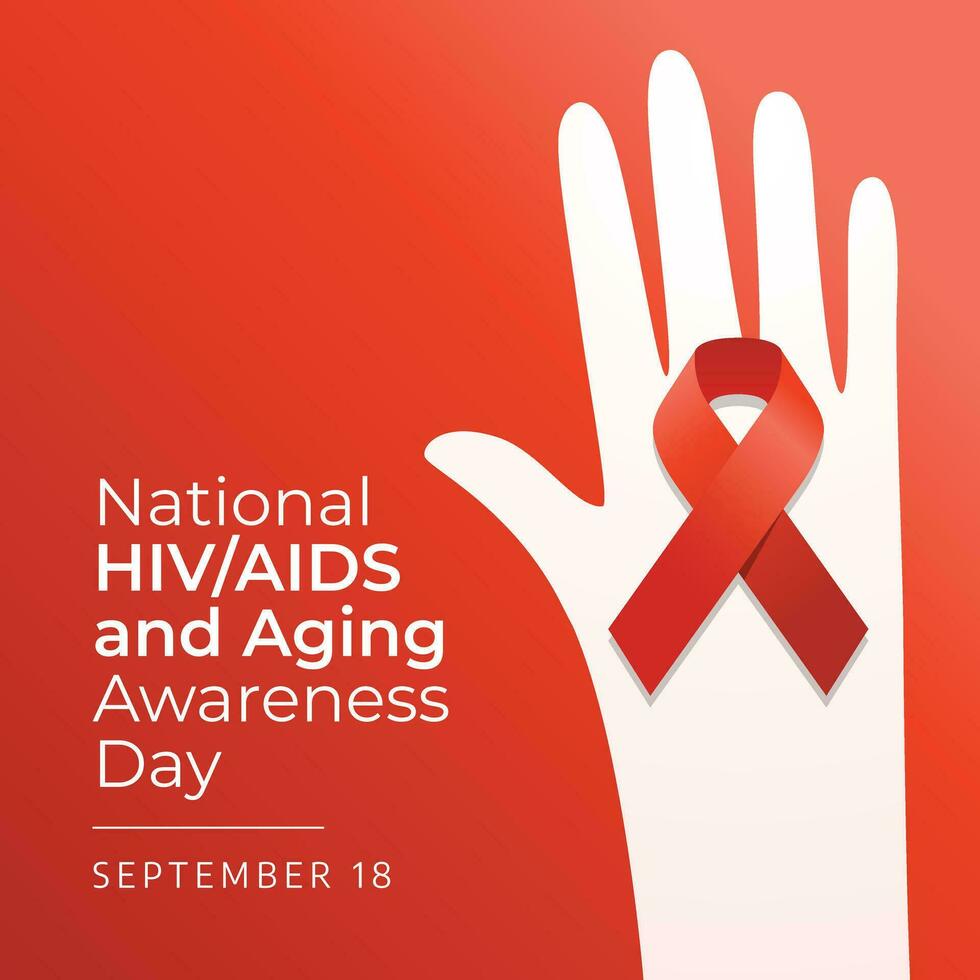 National HIV-AIDS and Aging Awareness Day design tempate good for celebration. red ribbon design template. ribbon design. flat design. vector eps 10.