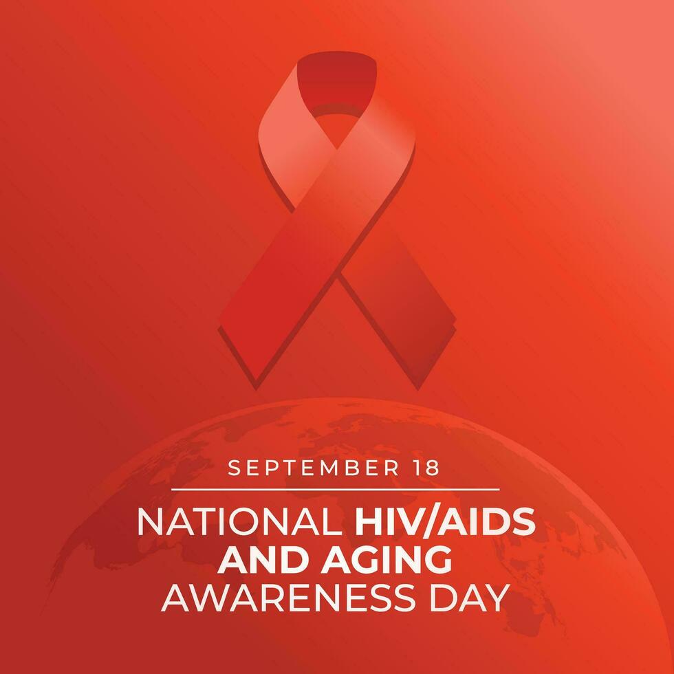 National HIV-AIDS and Aging Awareness Day design tempate good for celebration. red ribbon design template. ribbon design. flat design. vector eps 10.
