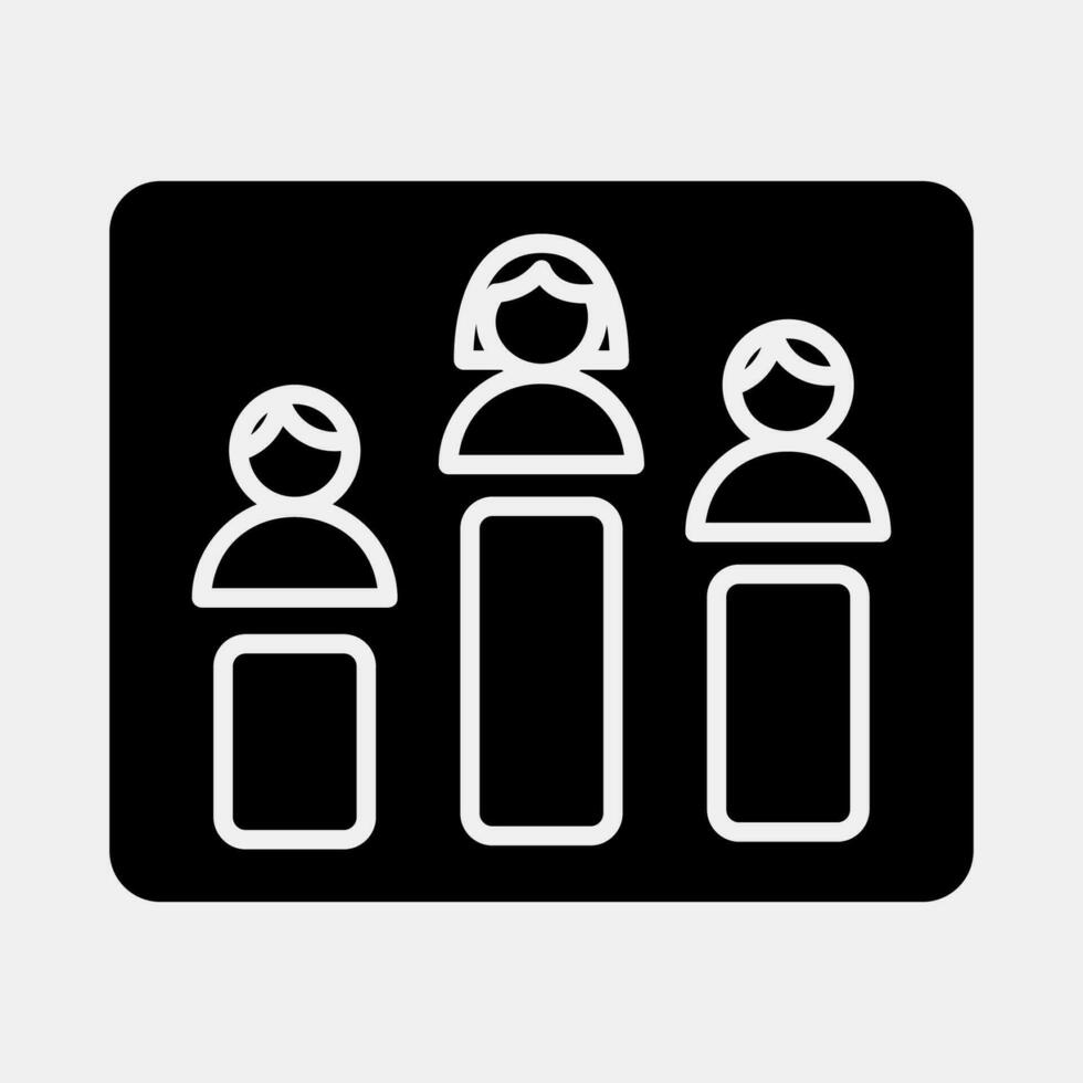 Icon chart. Indonesian general election elements. Icons in glyph style. Good for prints, posters, infographics, etc. vector