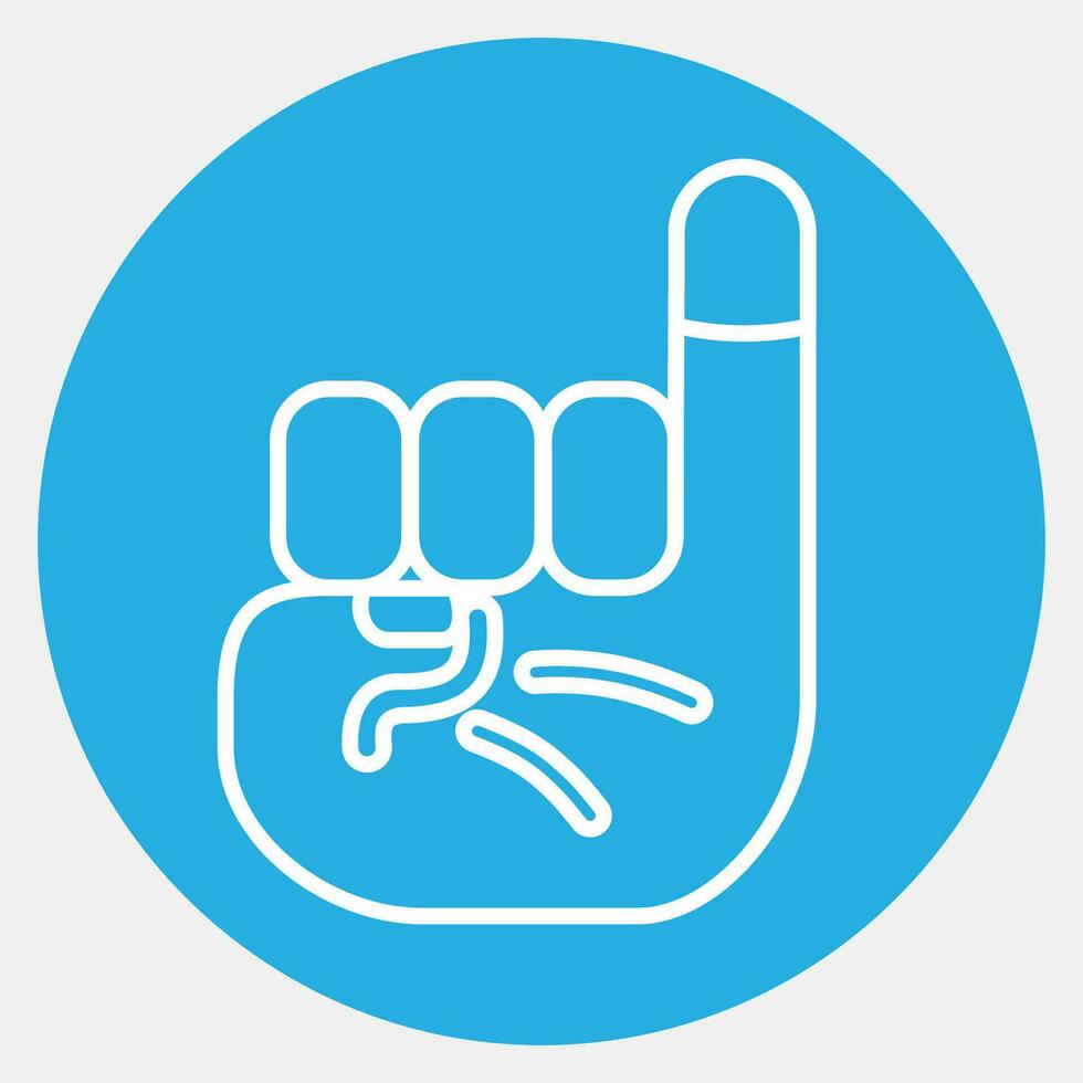 Icon ink on the little finger. Indonesian general election elements. Icons in blue round style. Good for prints, posters, infographics, etc. vector