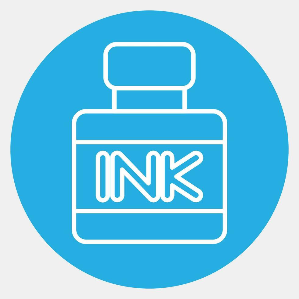 Icon ink. Indonesian general election elements. Icons in blue round style. Good for prints, posters, infographics, etc. vector