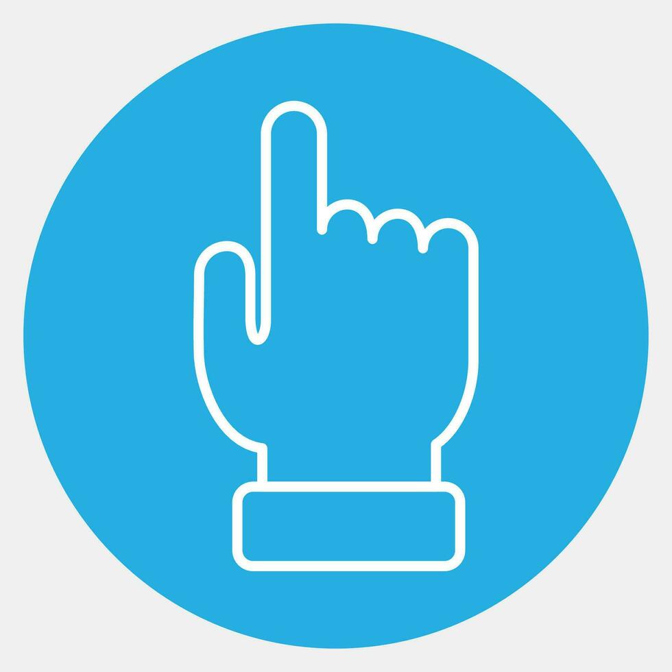 Icon index finger. Indonesian general election elements. Icons in blue round style. Good for prints, posters, infographics, etc. vector
