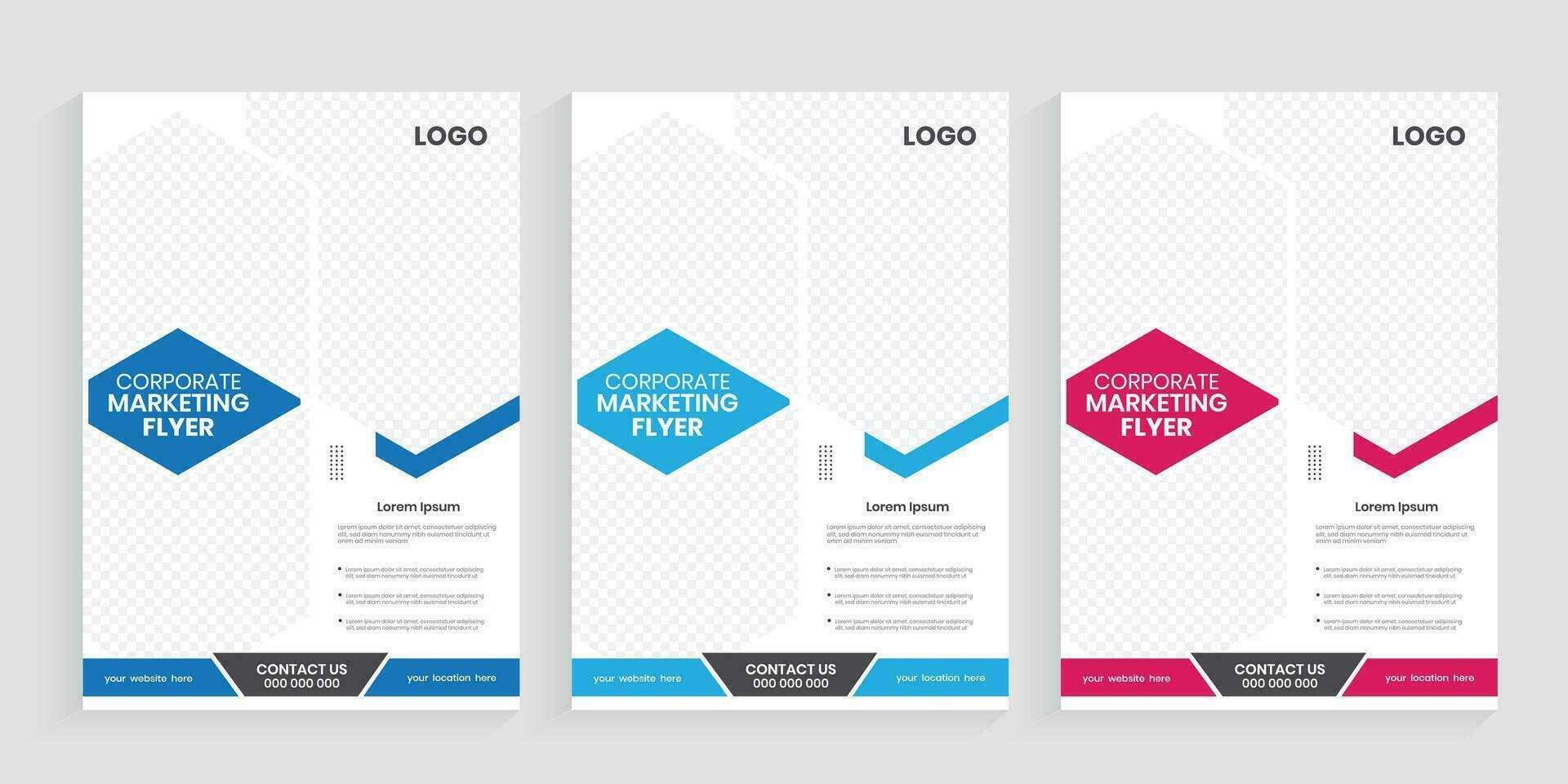 A4 print flyer with trendy style design, latest advertising company leaflet design vector