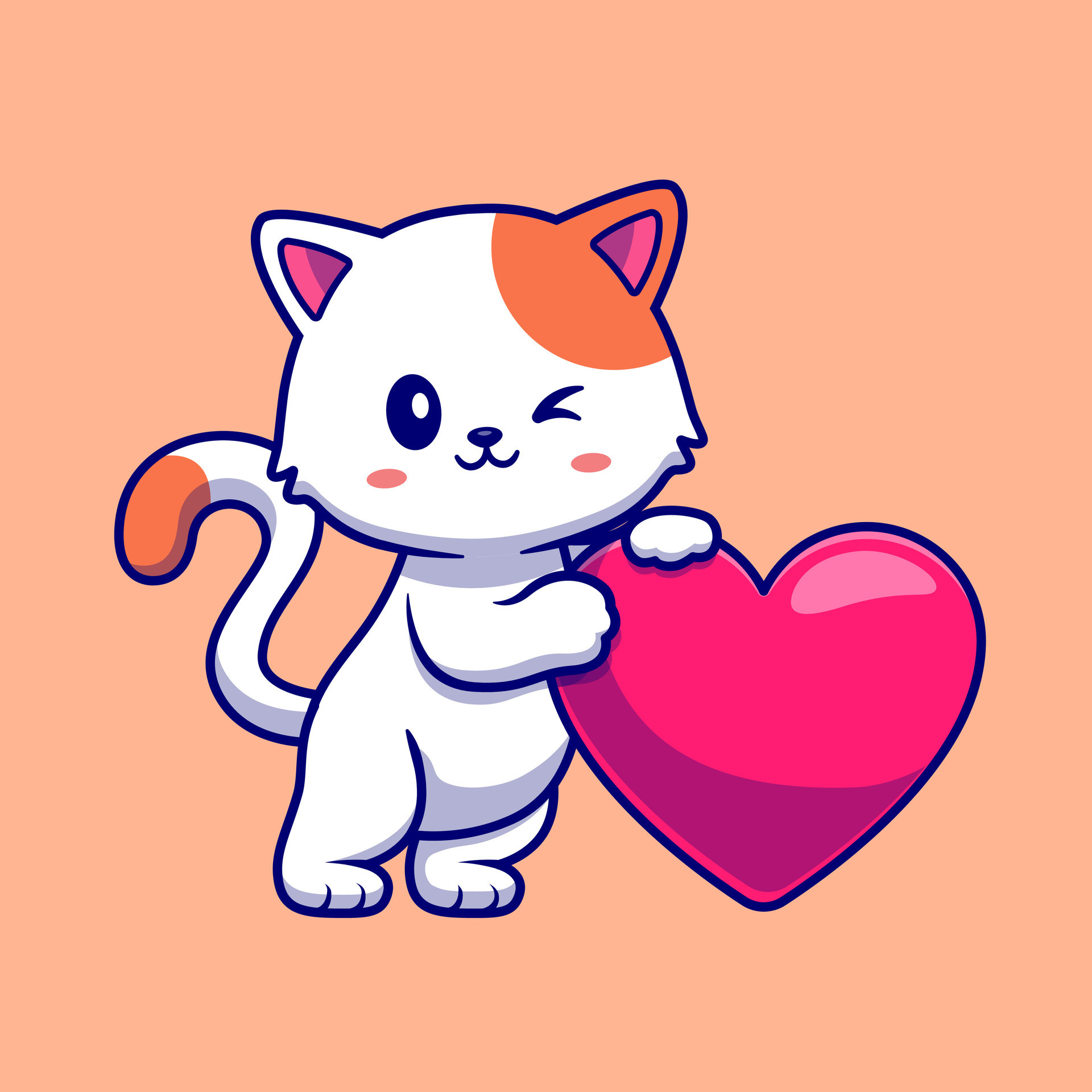 Cat Love Icon - Download in Flat Style