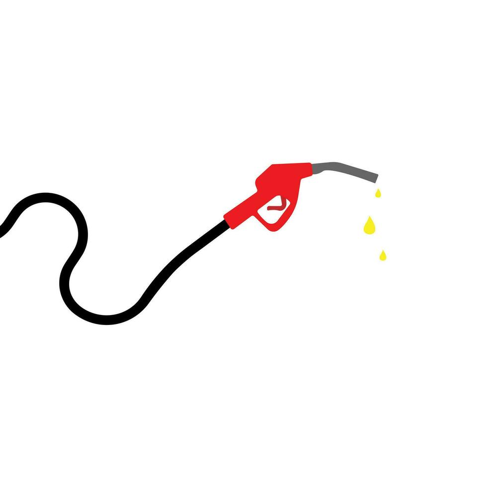 Fuel pump icon. Isolated vector illustration. Drip petrol pump nozzle.