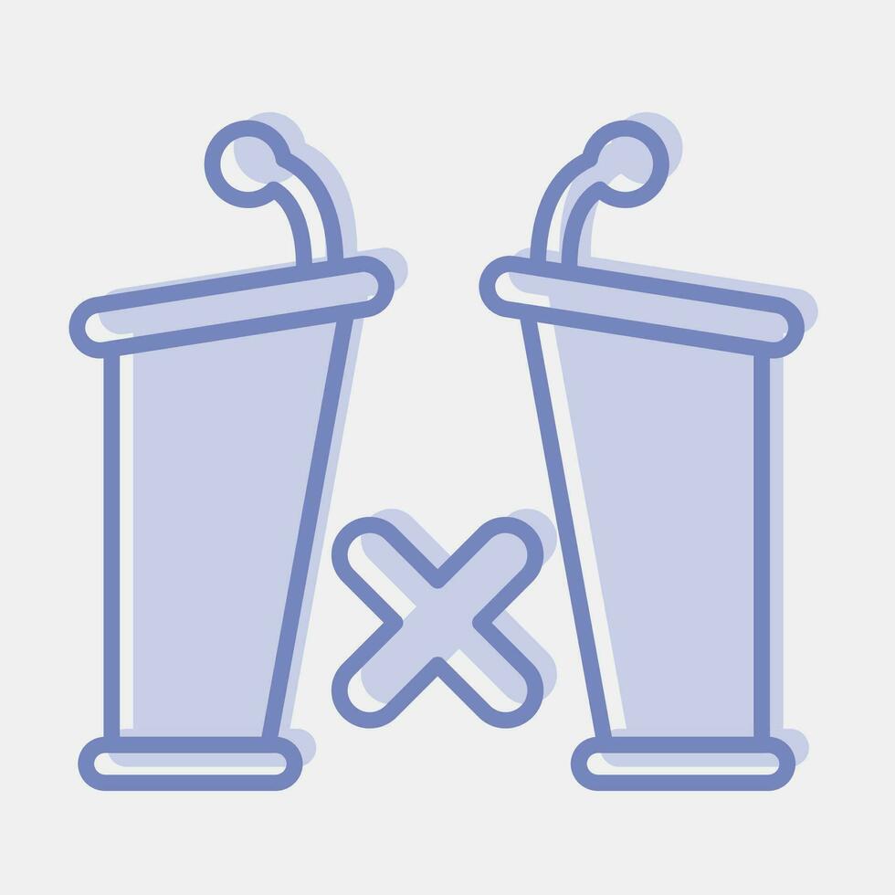 Icon debate. Indonesian general election elements. Icons in two tone style. Good for prints, posters, infographics, etc. vector