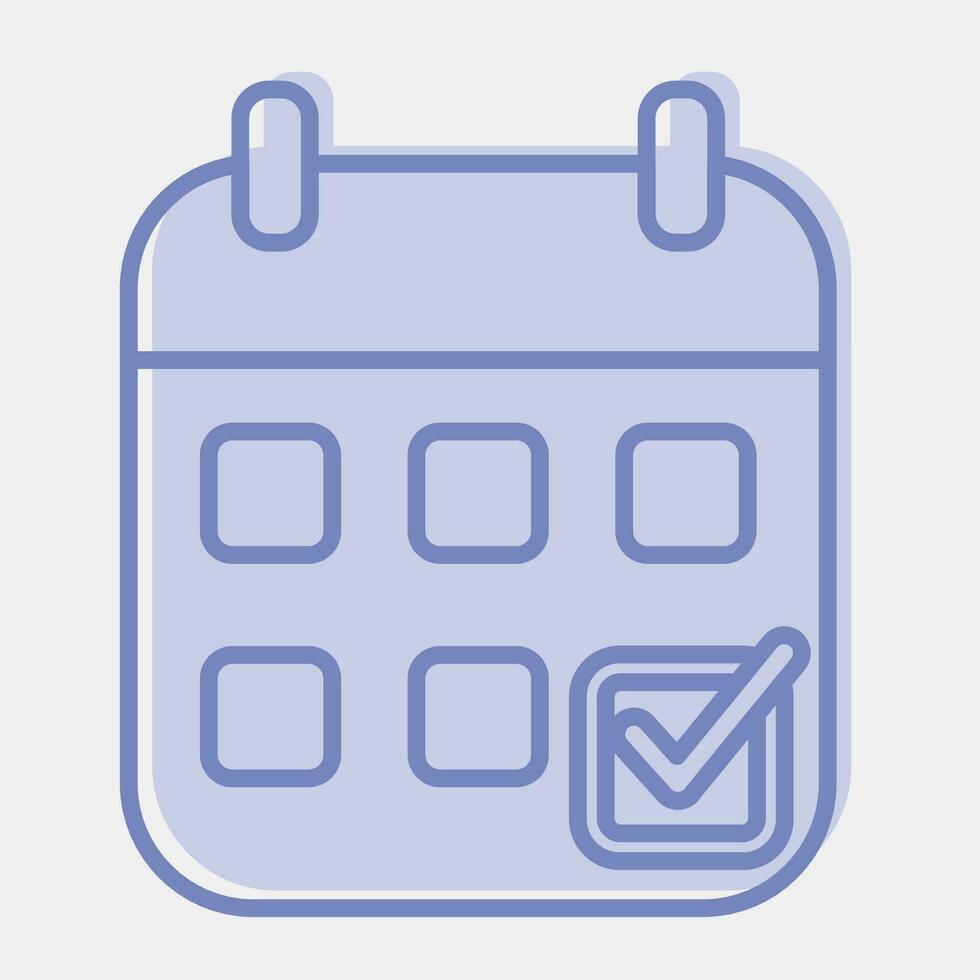 Icon election calendar. Indonesian general election elements. Icons in two tone style. Good for prints, posters, infographics, etc. vector