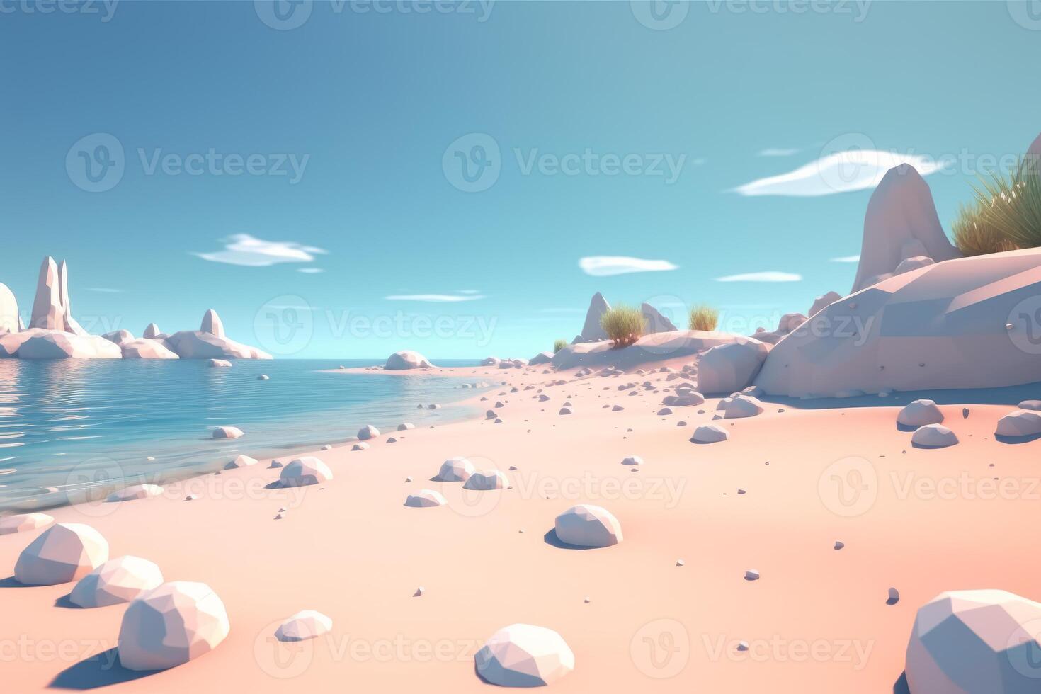 3D Render Summer Beachscape photo