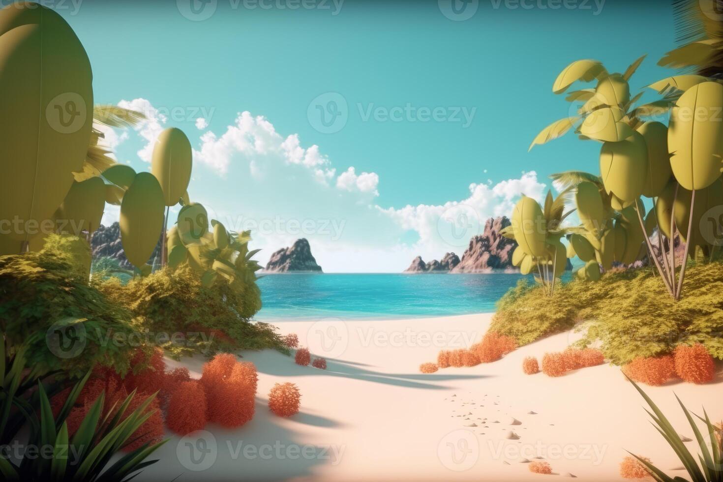 3D Render Beachscape Background photo