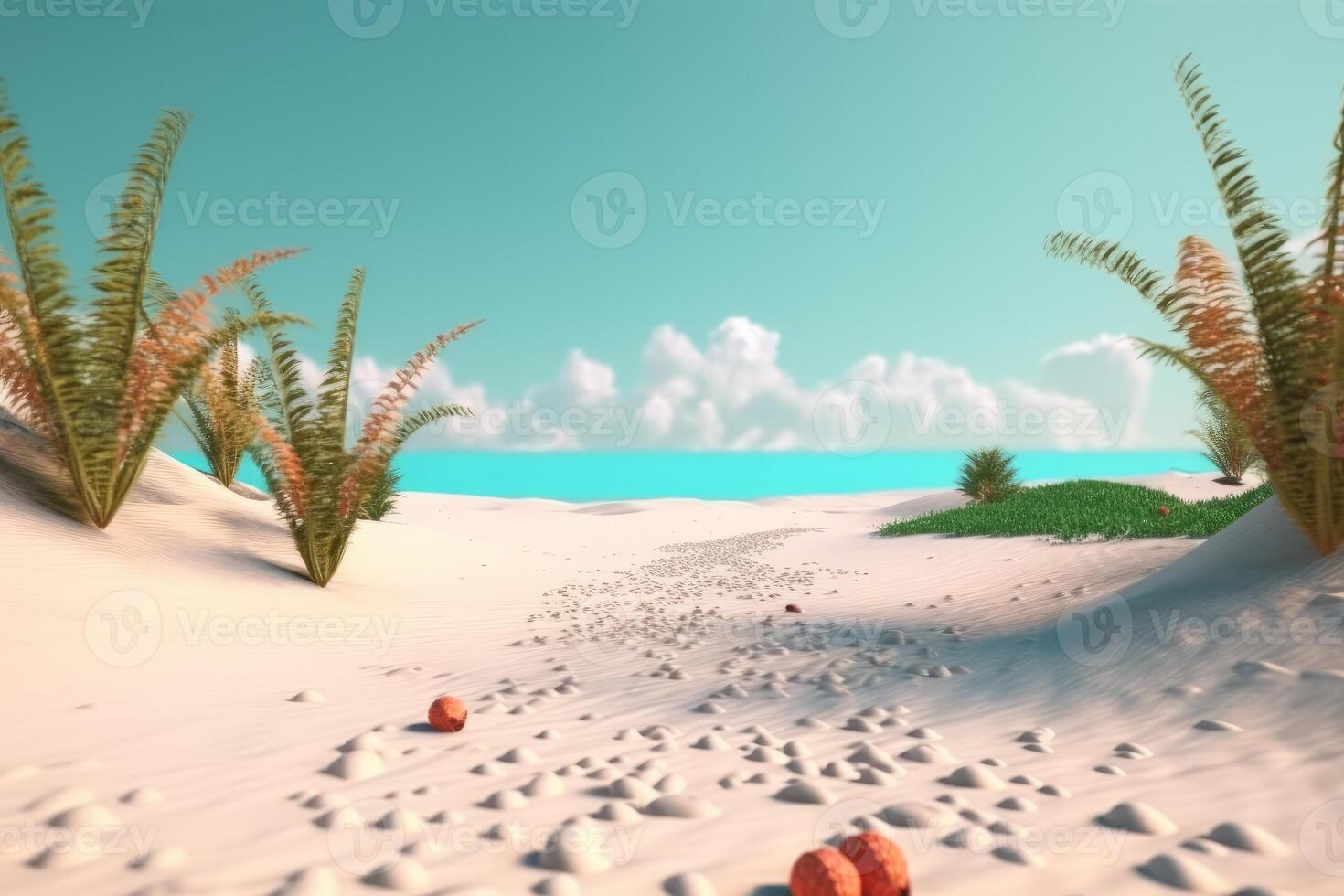 3D Render Beachscape Background photo