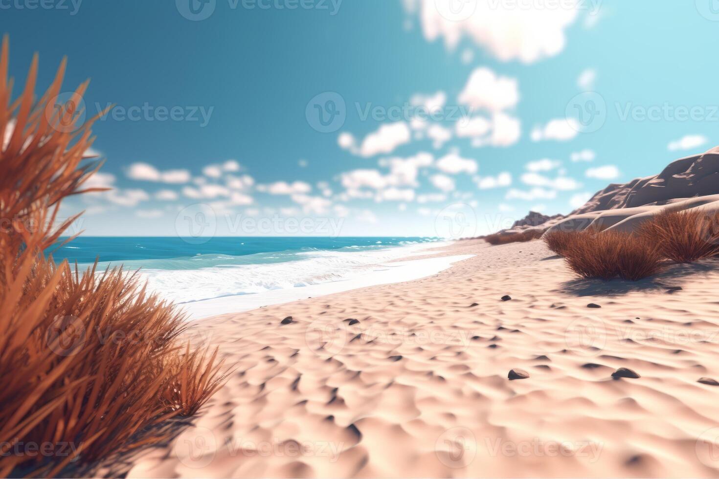 3D Render Beachscape Background photo
