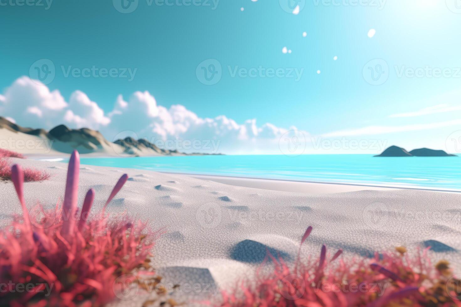 3D Render Beachscape Background photo