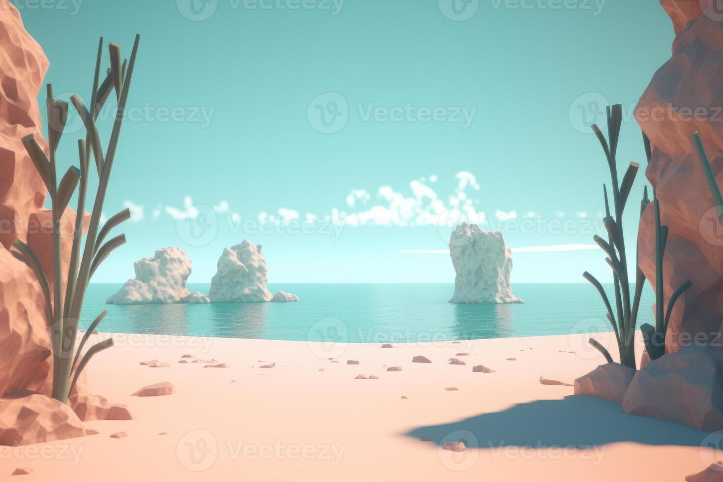 3D Render Beachscape Background photo