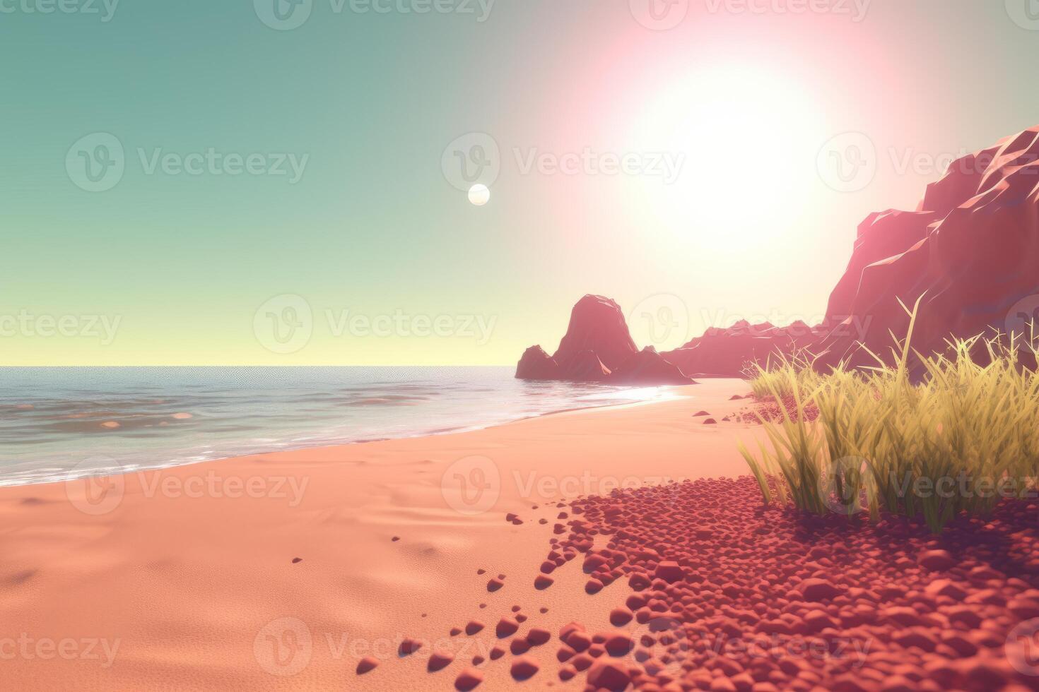 3D Render Beachscape Background photo