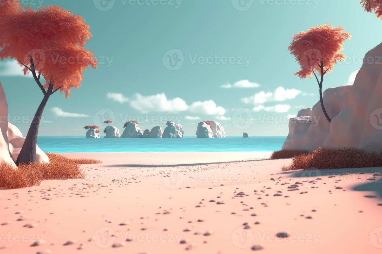 3D Render Beachscape Background photo