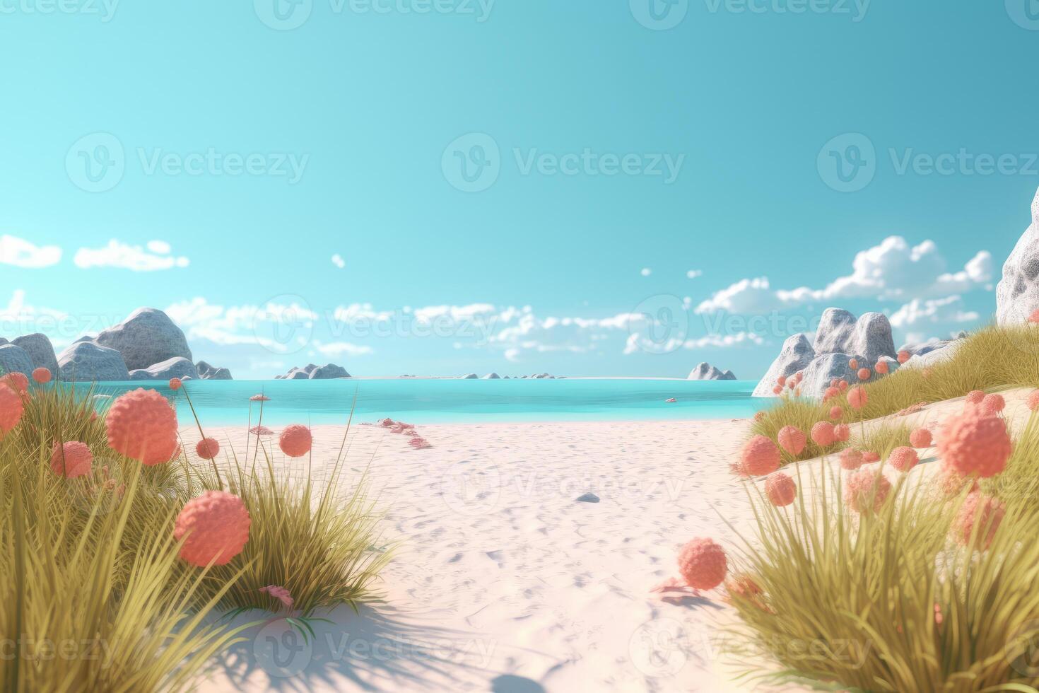 3D Render Beachscape Background photo
