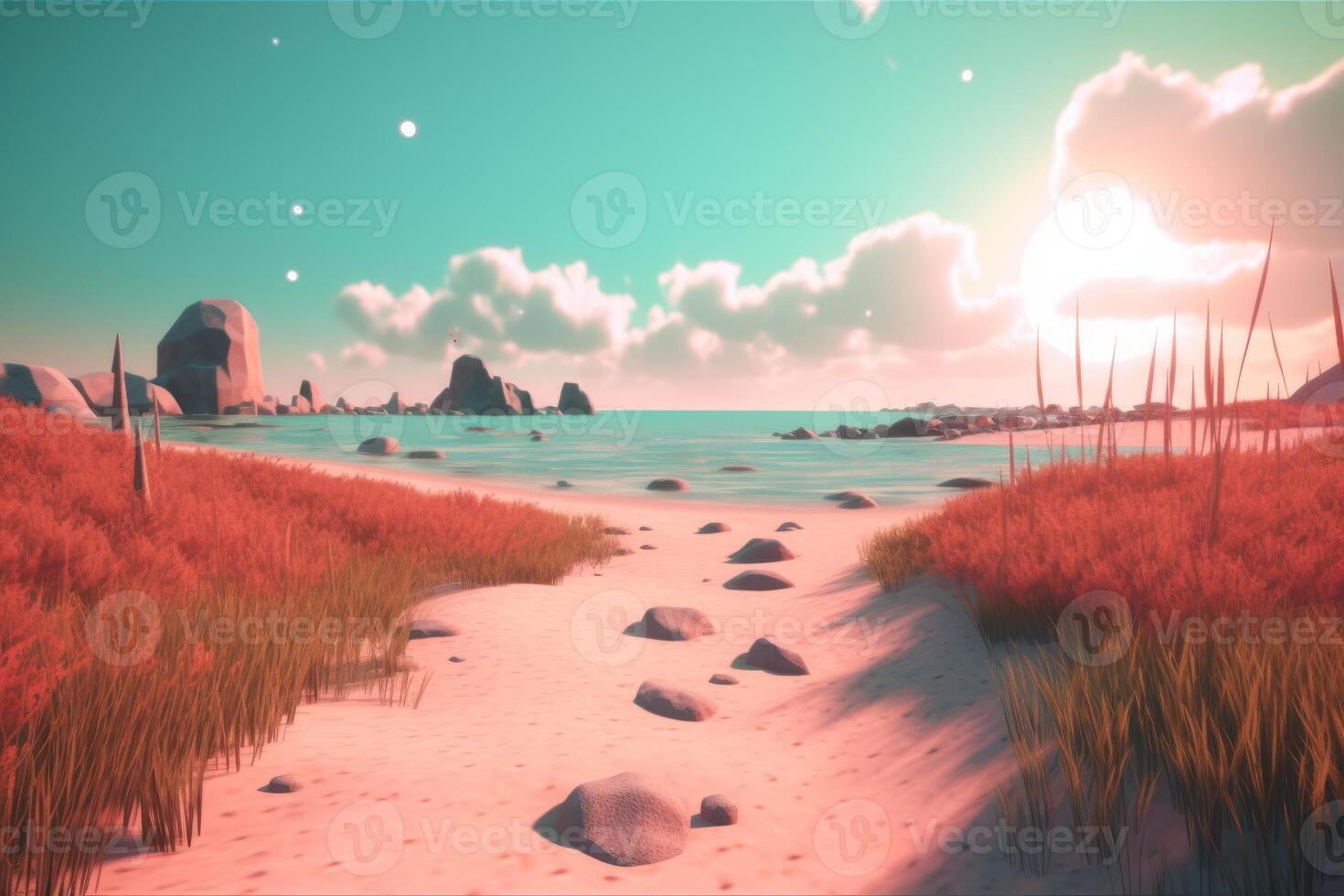 3D Render Beachscape Background photo