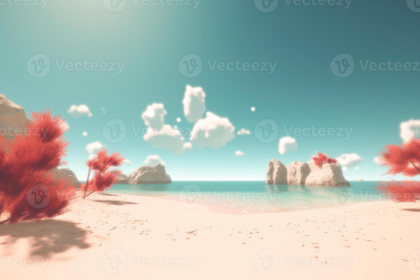 3D Render Beachscape Background photo