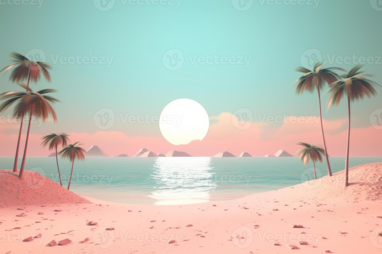 3D Render Beachscape Background photo