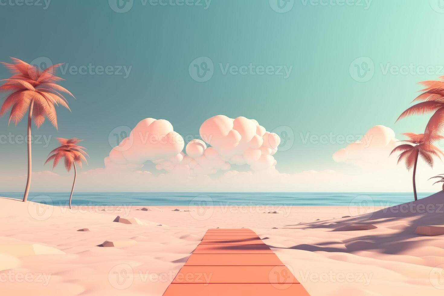 3D Render Beachscape Background photo